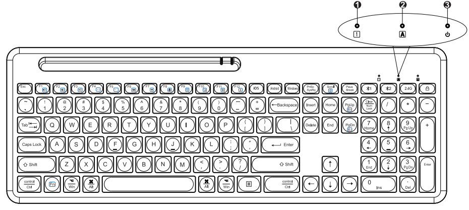 Dongguan Space Key Electronic Technology KG660 Keyboard - light