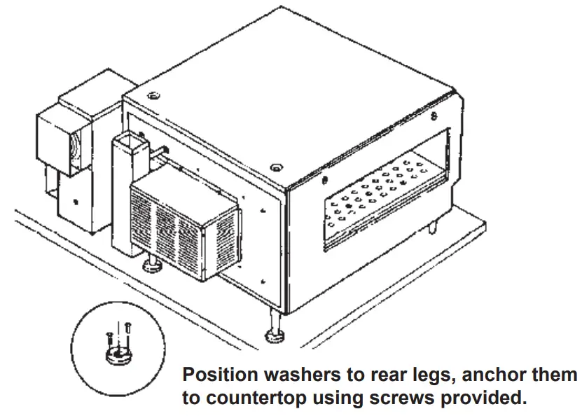 LINCOLN Digital Countertop Impinger Conveyor Oven Series 2500Digital-MOUNTING INSTRUCTIONS