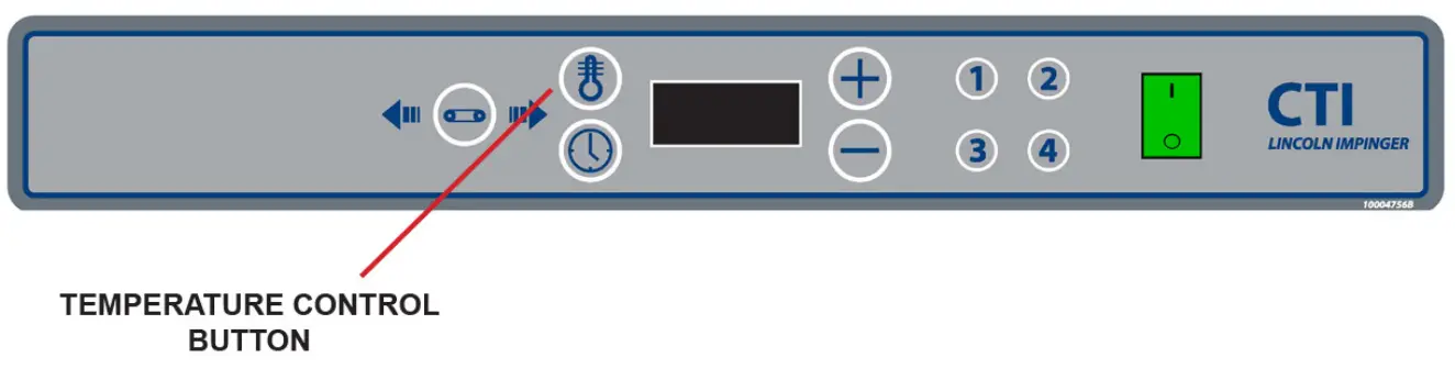 LINCOLN Digital Countertop Impinger Conveyor Oven Series 2500Digital-Temperature button