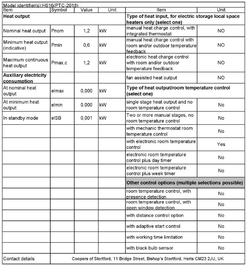 BERGSTORM H616 1200W Compact Oscillating Ceramic Fan Heater fig 6