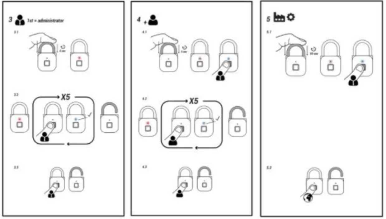Locks 8582605 Smart Fingerprint Padlock - fig 1