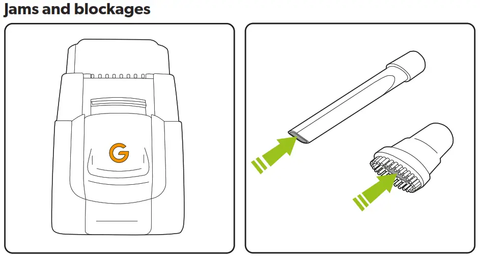Gtech MM001 ProLite Handheld Vacuum Cleaner - Jams and blockages