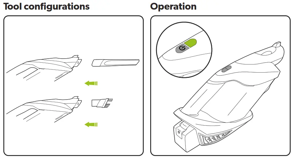 Gtech MM001 ProLite Handheld Vacuum Cleaner - Tool configurations