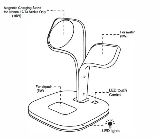 Chargers YM-UD22 5-in-1 Wireless Charging Station 2
