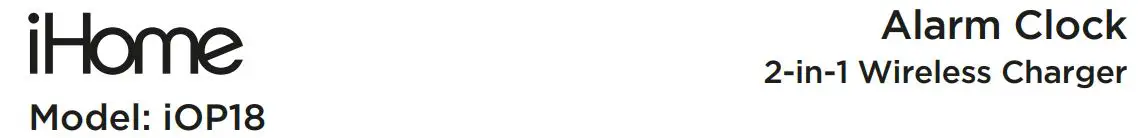 iHome iOP18 2-In-1 Wireless Charger User Manual