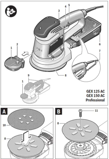 BOSCH 125 A GEX Professional Random Orbit Sander - fig