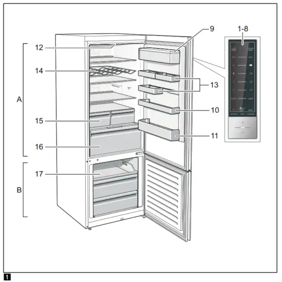 Siemens iQ300 KG39N7XEB fridge-freezer - Fig 1