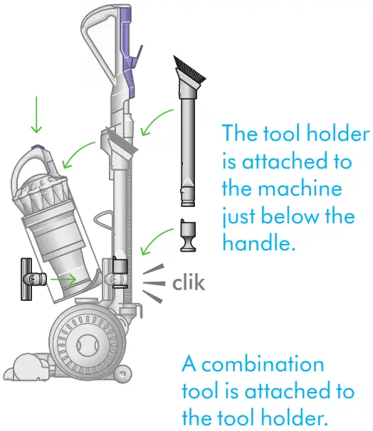 dyson cordless vacuum cleaner - tool holder