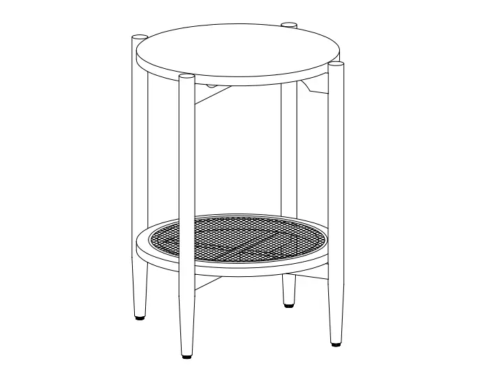 Stacked Cane Side Table