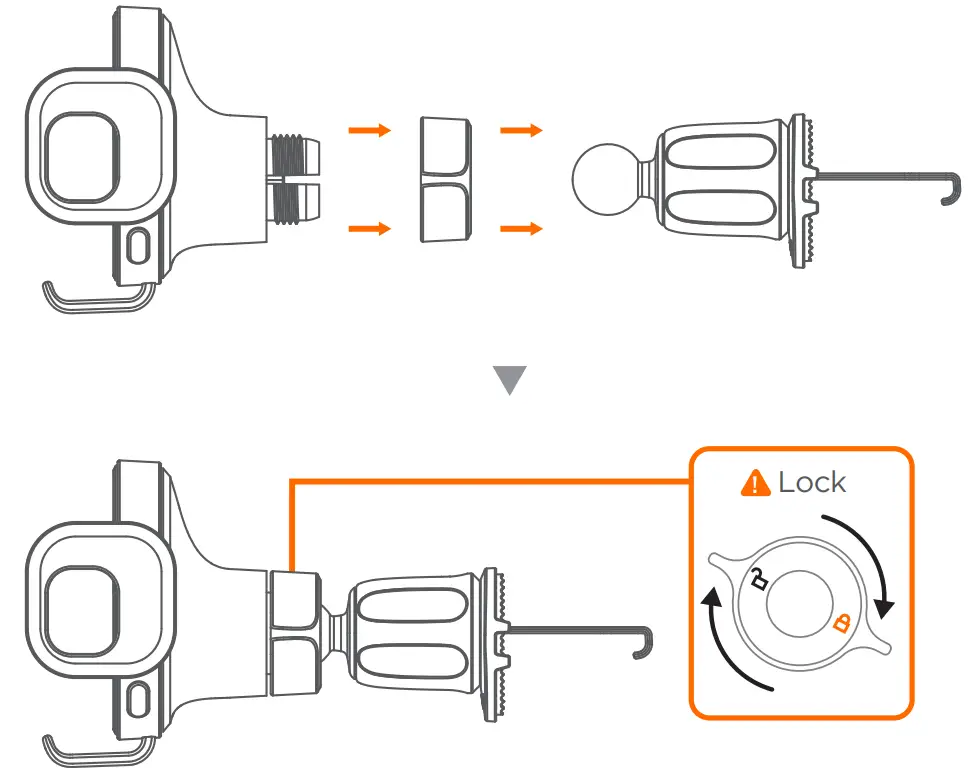 spigen GTS12W OneTap SmartLock Noiseless Wireless Car Charger - Vent Clip Assembly