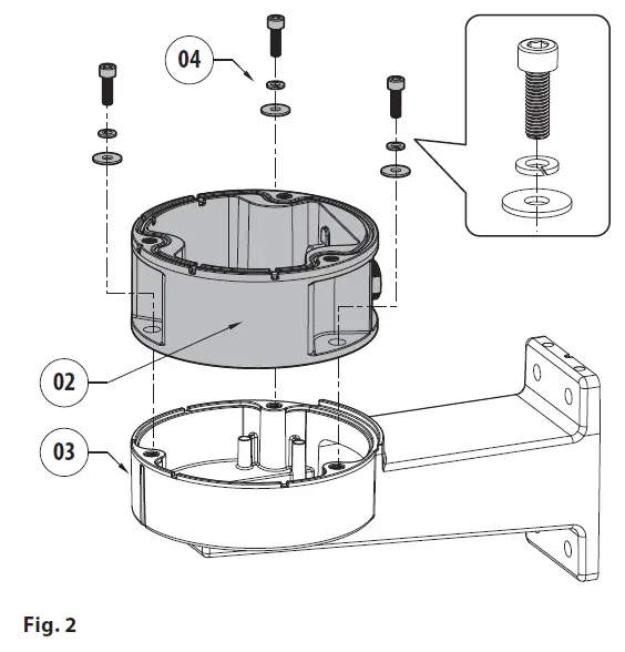 VIDEOTEC UEBP4 Parapet Bracket with Quick Connectors for ULISSE EVO fig 2