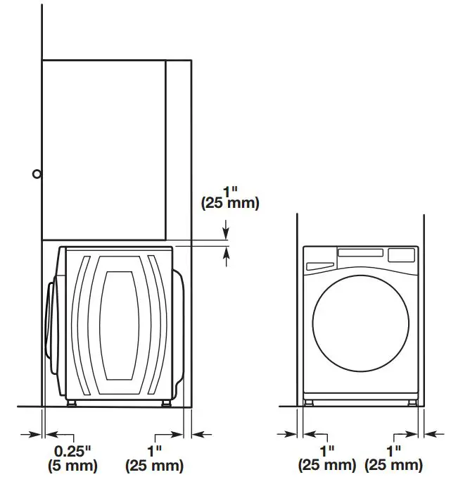 MAYTAG MHW8630HW Smart Front Load Washer Instruction Manual - Custom cabinet installation