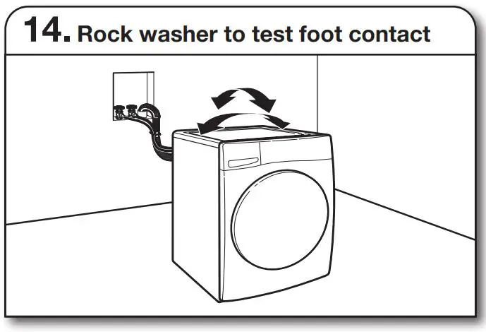 MAYTAG MHW8630HW Smart Front Load Washer Instruction Manual - Rock washer to test foot contact