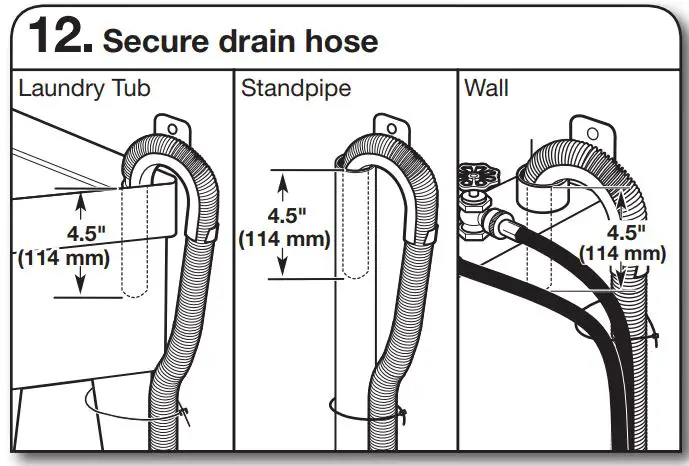 MAYTAG MHW8630HW Smart Front Load Washer Instruction Manual - Secure drain hose