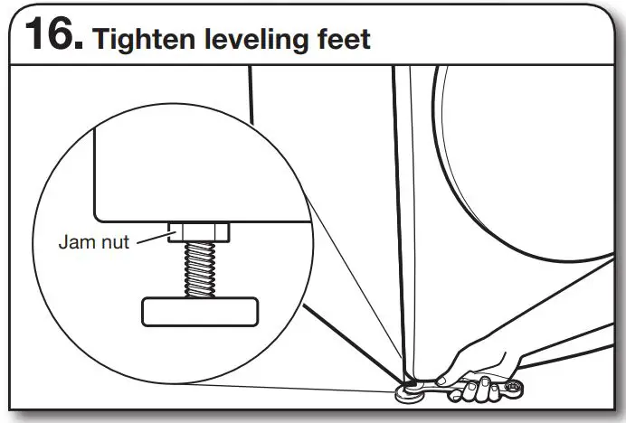 MAYTAG MHW8630HW Smart Front Load Washer Instruction Manual - Tighten leveling feet