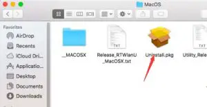 FIG 18 Driver Uninstallation for MAC OSX