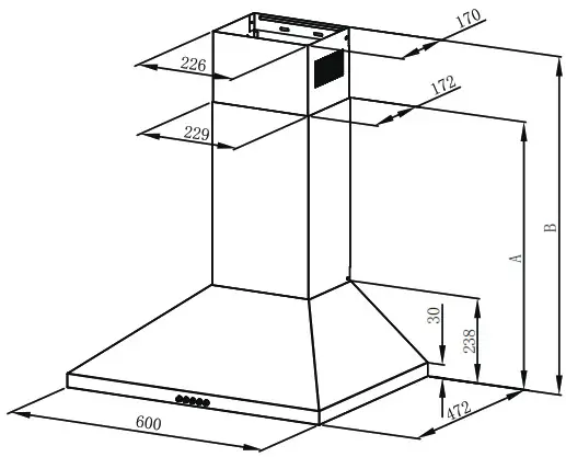 Master Kitchen 330364 Retro Rangehood - DIMENSIONS 3