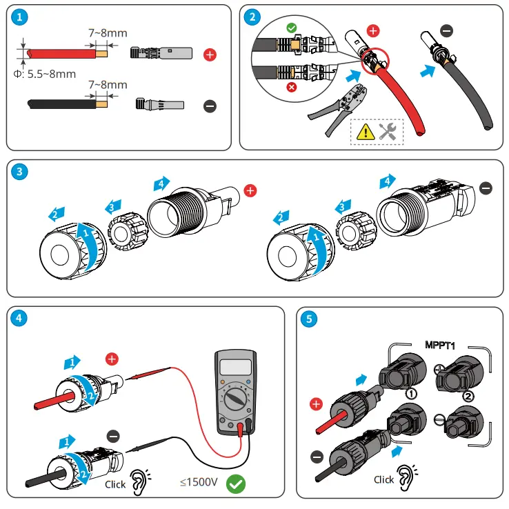 GOODWE GW250K HT HT Series Three Phase 6 12 MPPTs Solar Inverter DC Cable1