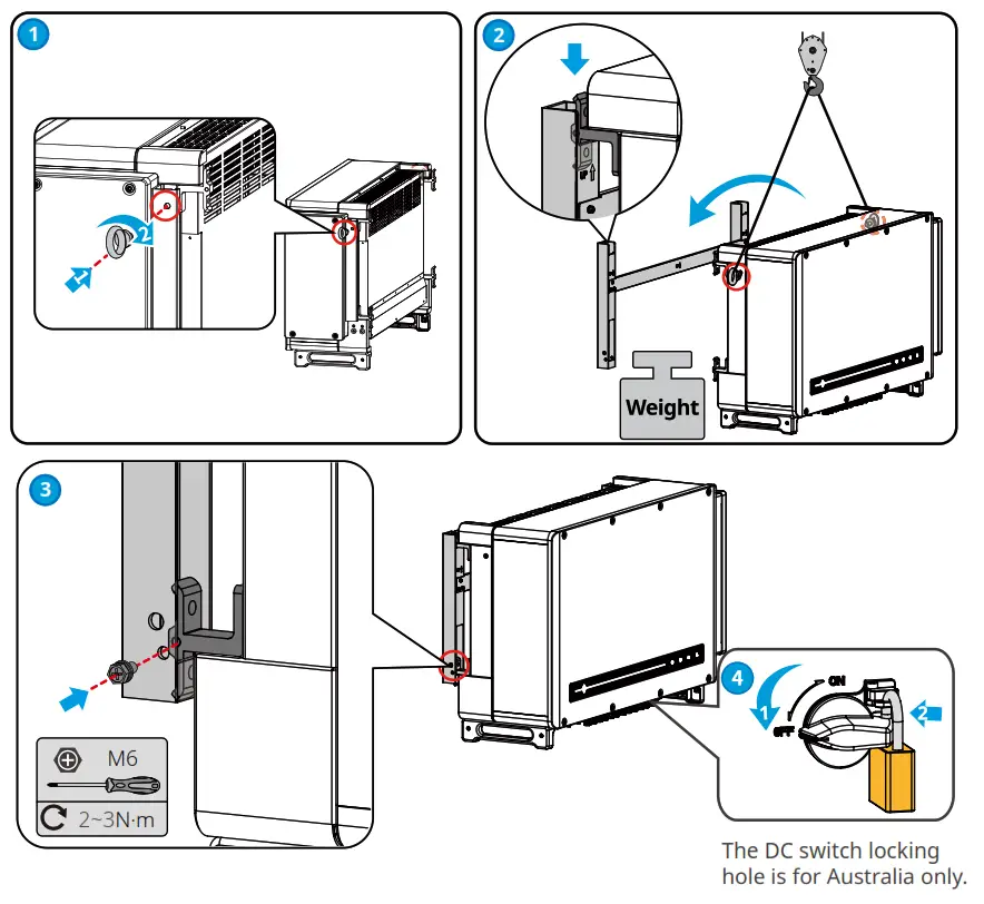 GOODWE GW250K HT HT Series Three Phase 6 12 MPPTs Solar Inverter Hoisting