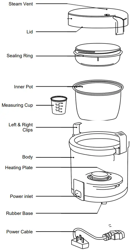 PowerPac-PPRC090-0-6L0-Portable-Rice-Cooker-with-Stainless-Steel-Food-Tray-fig-1