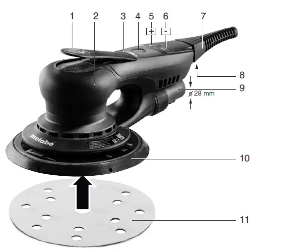 metabo-SXE 150-2.5-BL,-SXE-150-5.0-BL-Random-Orbital-Sander-Instruction-fig-1
