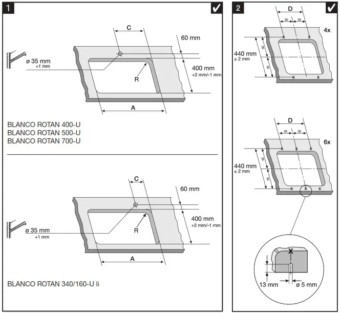 BLANCO Rotan 340 160 U Sink Silgranit Anthracite - overview 2