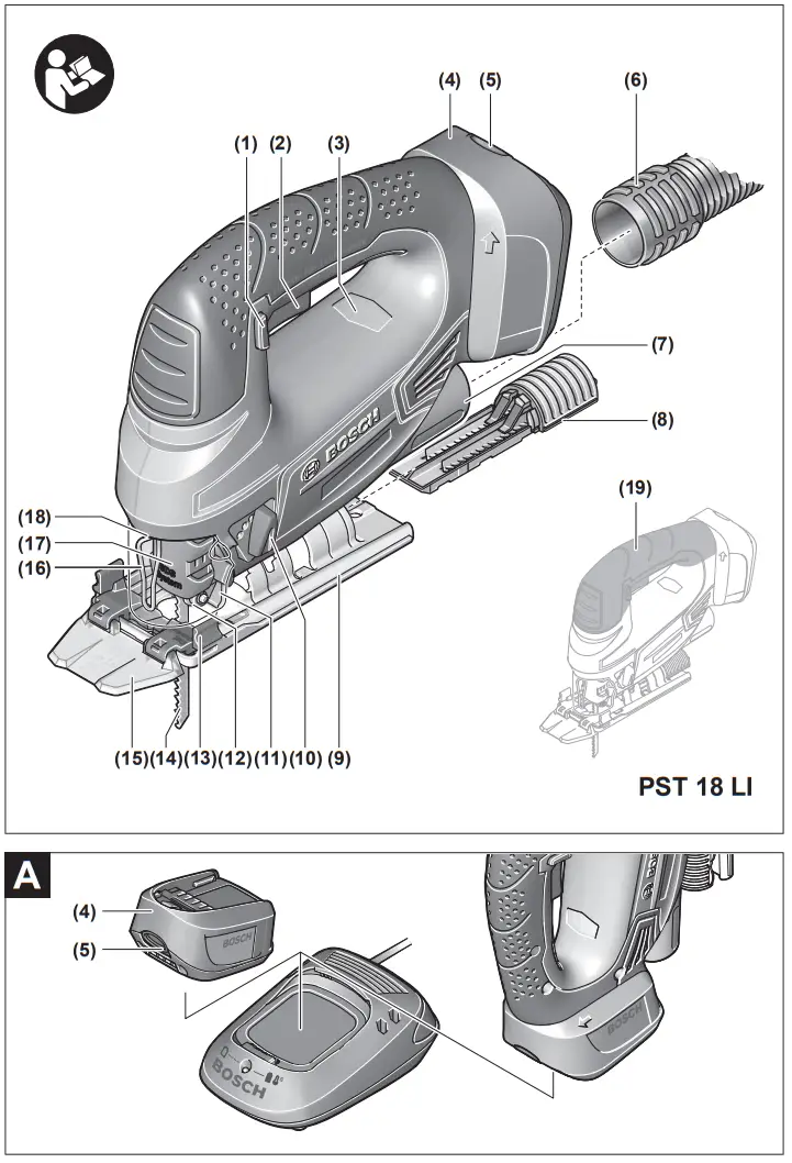BOSCH PST 18 LI 18v Cordless Jigsaw - 1
