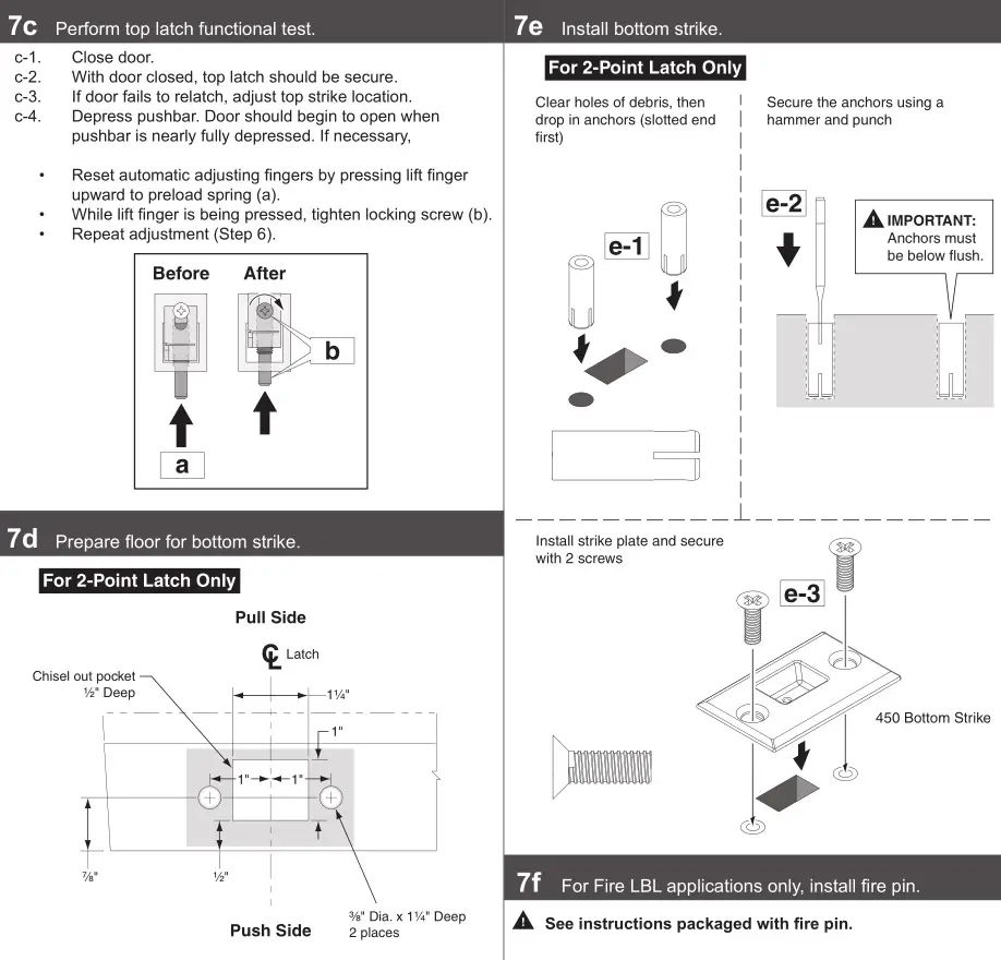 ALLEGION VON DUPRIN Rim Panic Exit Device - STRIKES AND FIRE PIN 2