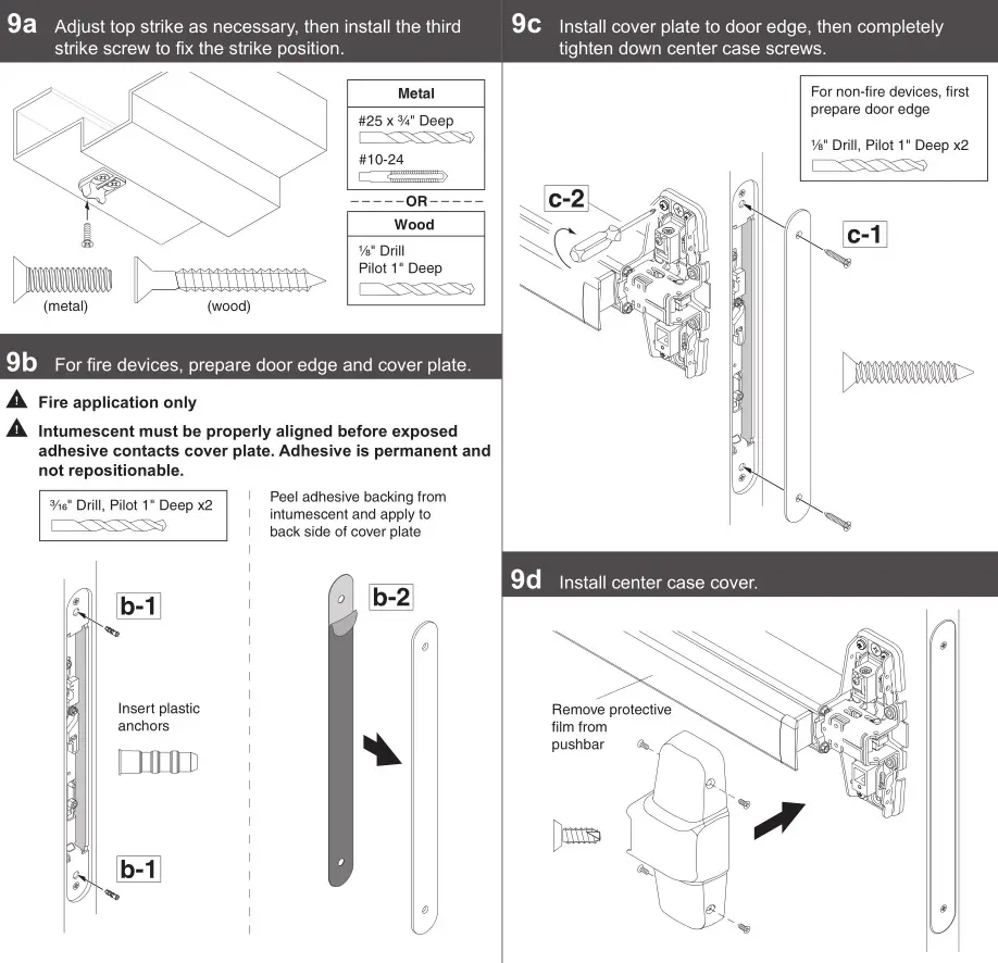 ALLEGION VON DUPRIN Rim Panic Exit Device - TOP STRIKE AND COVERS