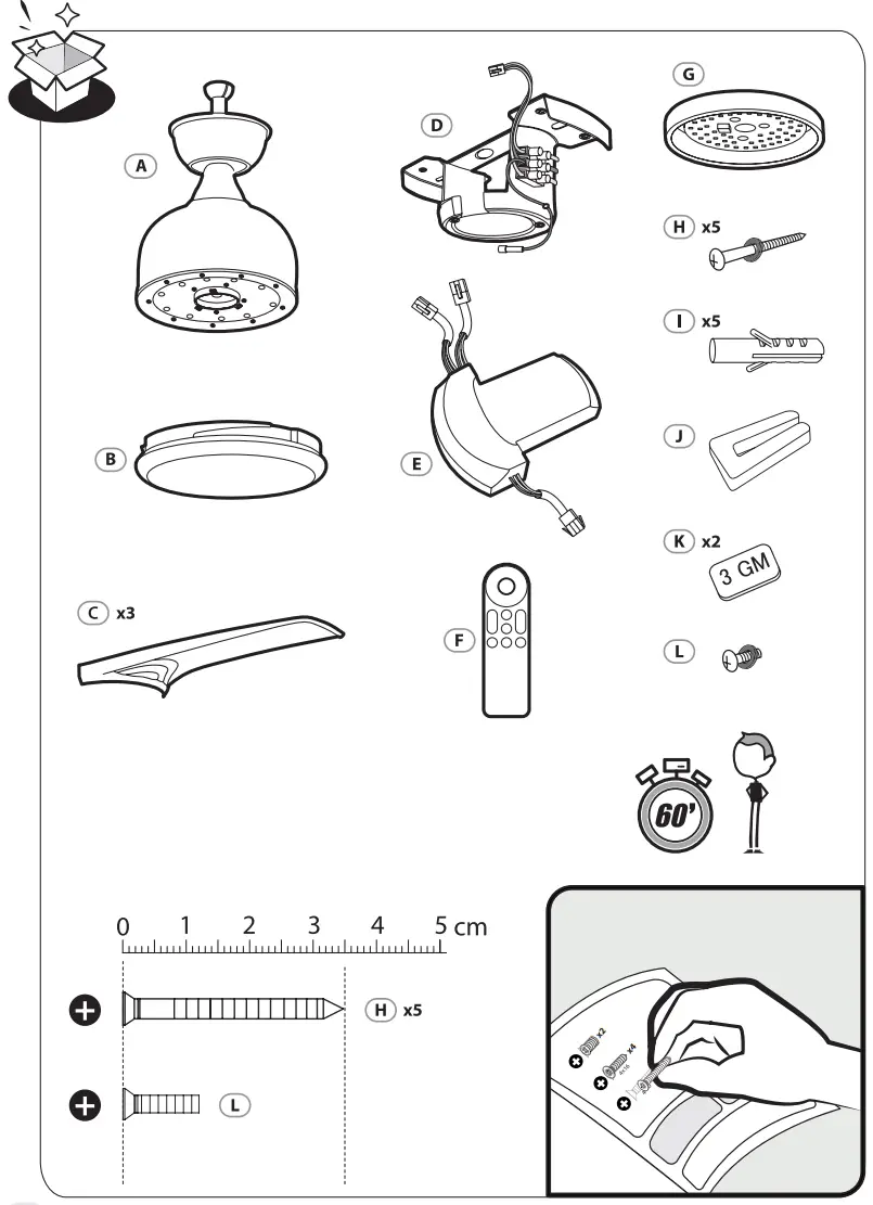 inspire Tavira Ceiling Fan with Light - fig