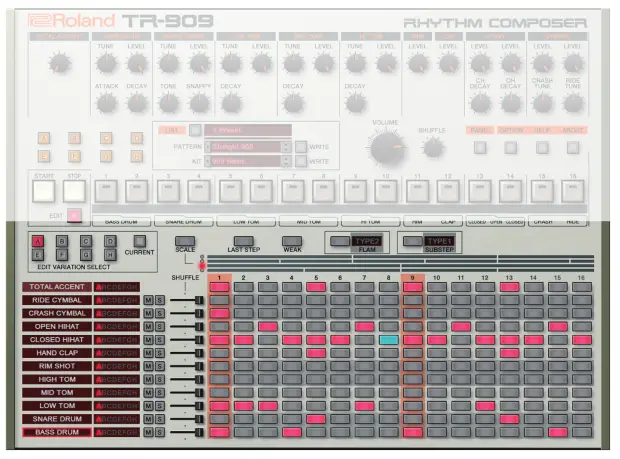 Roland TR 909 Software Rhythm Composer - fig2
