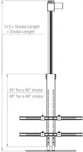 PROGRESSIVE AUTOMATION TY-05-30 Drop Down TV Lift Dimensions in Inches A