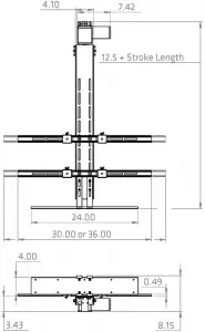 PROGRESSIVE AUTOMATION TY-05-30 Drop Down TV Lift Dimensions in Inches B-A