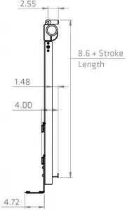 PROGRESSIVE AUTOMATION TY-05-30 Drop Down TV Lift Dimensions in Inches D