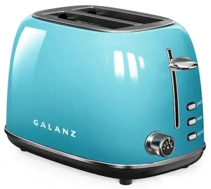 Galanz GLTO2BERM083 2 Slice Retro Blue Wide Slot Toaster