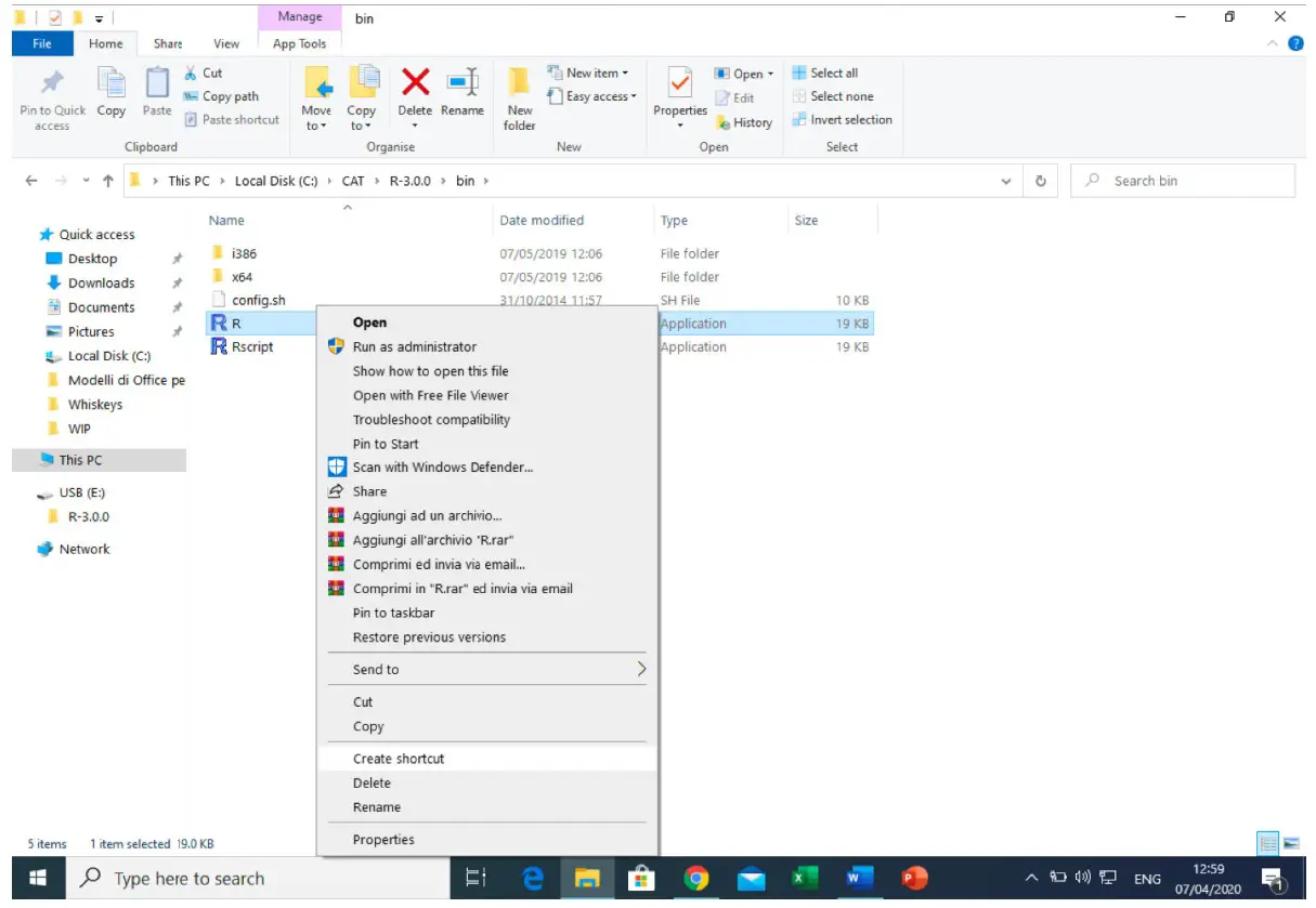 CAT software - On hard disk, manual installation