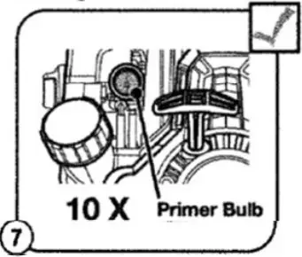 SENIX GTC4Q-L Trimmer - Press the primer bulb 10 times