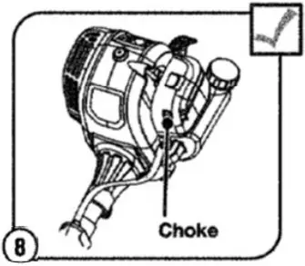 SENIX GTC4Q-L Trimmer - Push the choke button in until