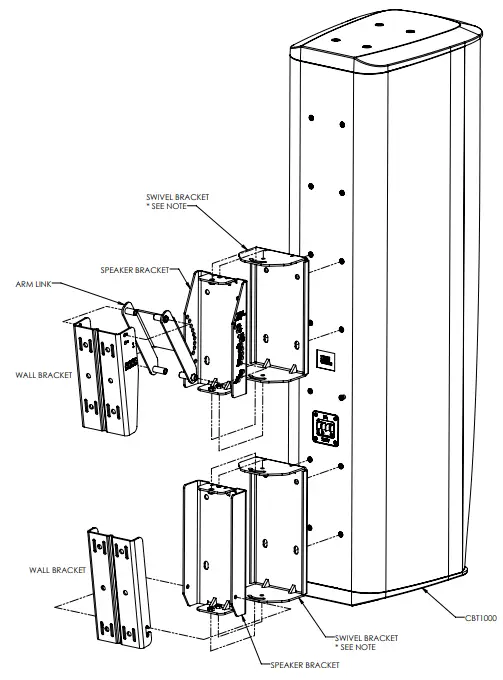 JBL CBT1000 Paging Speaker - Tilt Bracket