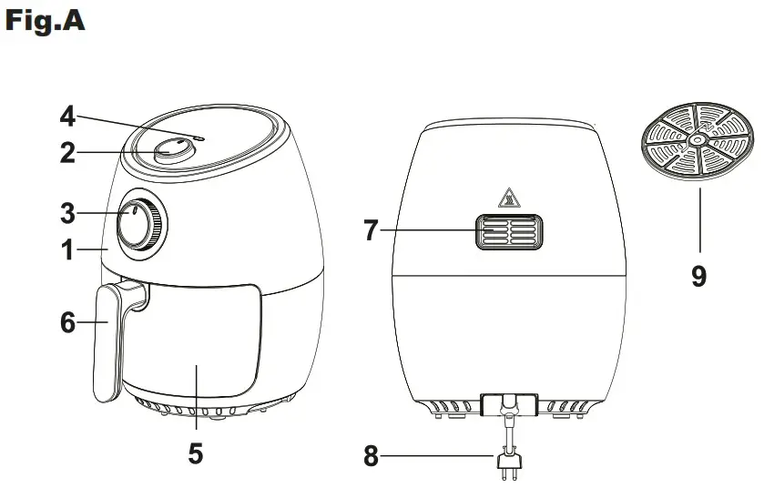 beper P101FRI001 Very Little Oil Air Fryer - overview