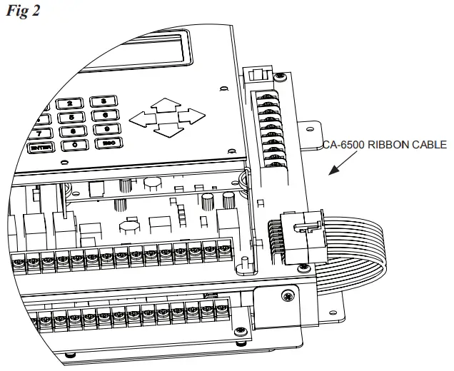 CA-6500 Installation Showing the CA-6500
Ribbon Connection
