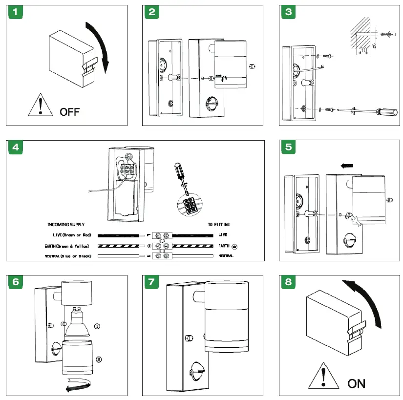 4lite 4L2-3002 Marinus Outdoor IP44 Wall Light With PIR Sensor Anthracite 1