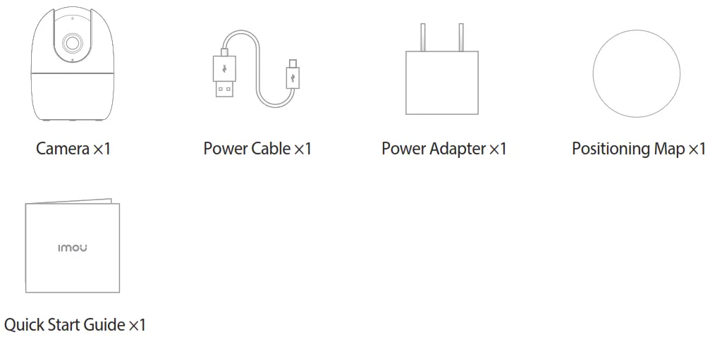 IMOU A22EP-V2 A1 2MP WiFi Pan and Tilt Camera Package content