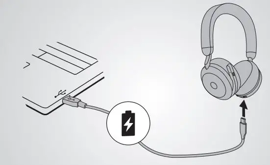 Jabra EVOLVE2 75 Wireless Bluetooth Headphone User Guide - Charging USB Cable