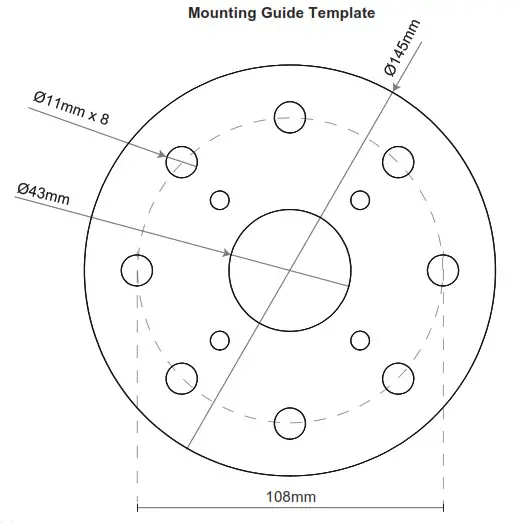 KUZCO EB2924 Exterior Bollard LED-Mounting Guide Template