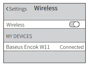 Wireless connection