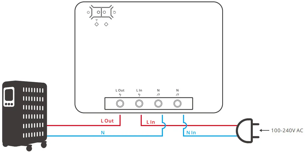 SONOFF POWR3 Wi Fi Smart Switch with Energy Monitoring - Wiring instruction 2