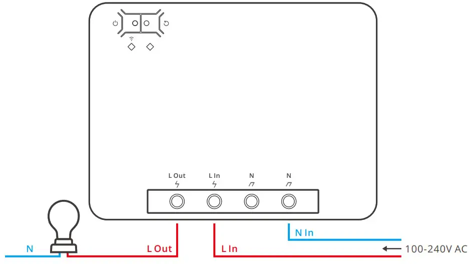 SONOFF POWR3 Wi Fi Smart Switch with Energy Monitoring - Wiring instruction