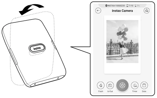 FUJIFILM Instax Mini Link Smartphone Printer- Charging the Batter_Tap- Stand the printer up to switch to Print mode_6