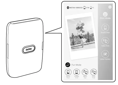 FUJIFILM Instax Mini Link Smartphone Printer-Select an image- Stand the printer up to switch to Print mode.